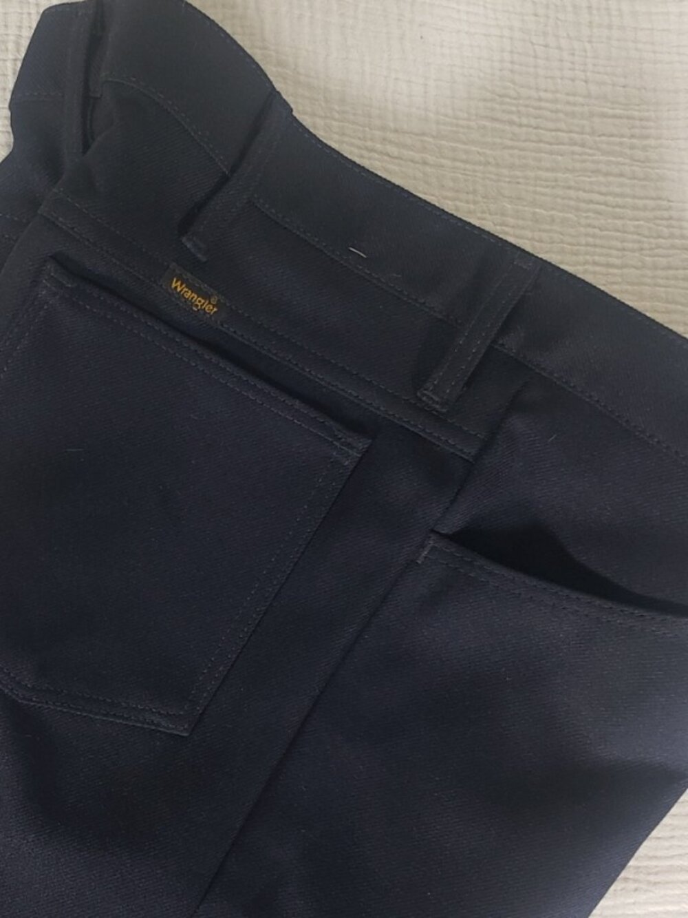 Wrangler Dress Pant Men's 36x30 Stretch Polyester Flat Front Dark Navy